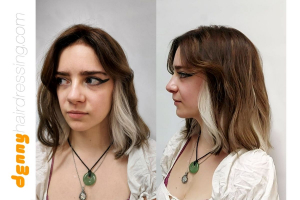 young lady with new blonde/white colour underneath