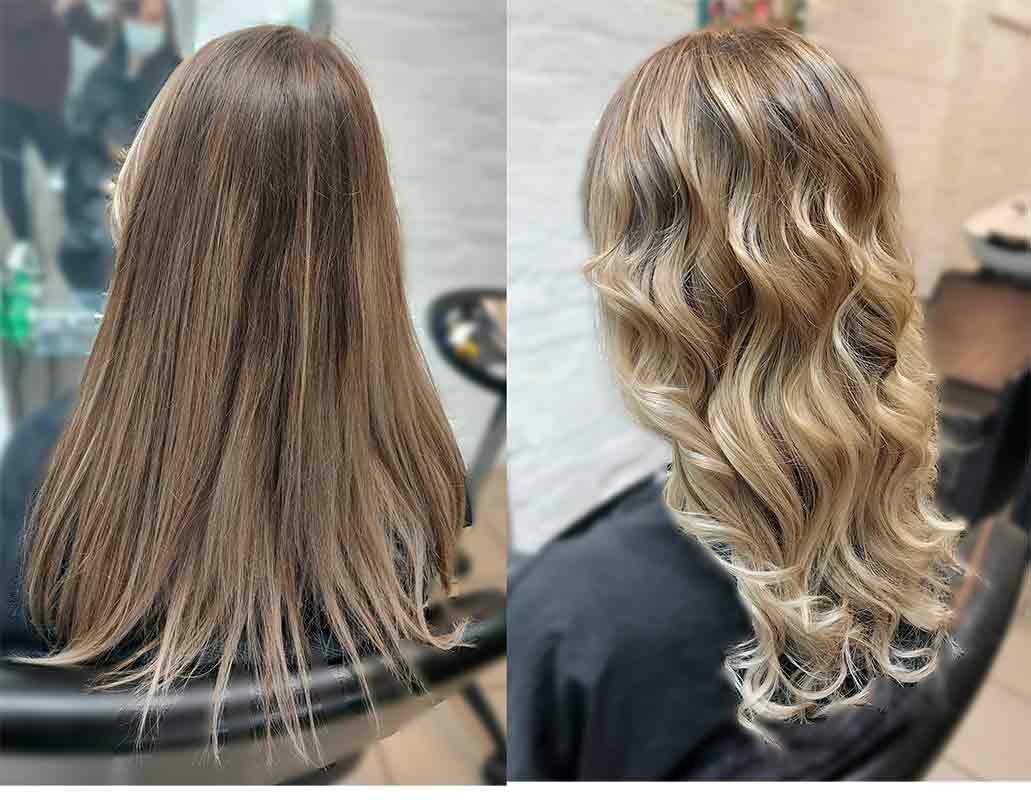 Alt+"before and after blonde highlight hair colour"